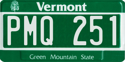 VT license plate PMQ251
