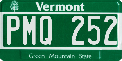 VT license plate PMQ252