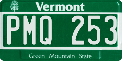 VT license plate PMQ253