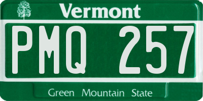 VT license plate PMQ257