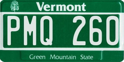 VT license plate PMQ260