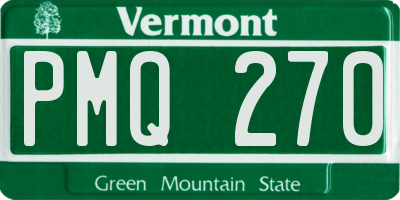 VT license plate PMQ270