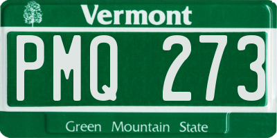 VT license plate PMQ273
