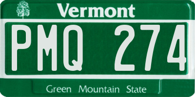 VT license plate PMQ274