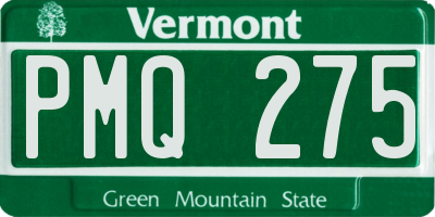 VT license plate PMQ275