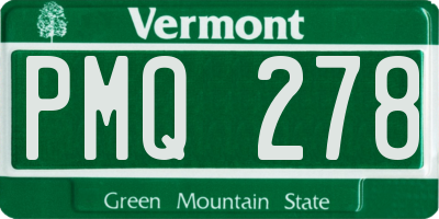 VT license plate PMQ278