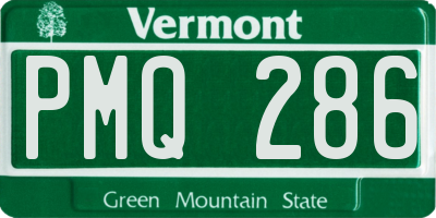 VT license plate PMQ286