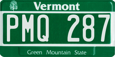 VT license plate PMQ287