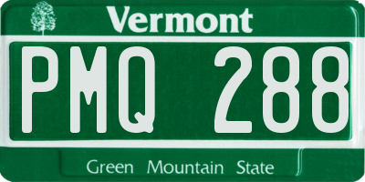 VT license plate PMQ288