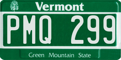 VT license plate PMQ299
