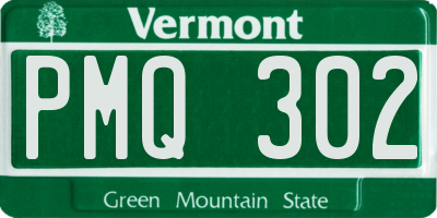 VT license plate PMQ302