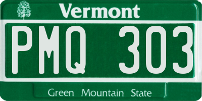 VT license plate PMQ303