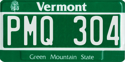 VT license plate PMQ304