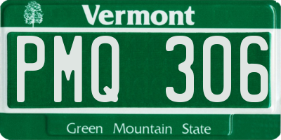 VT license plate PMQ306