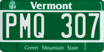 VT license plate PMQ307