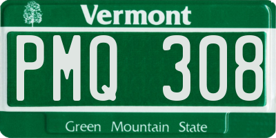 VT license plate PMQ308