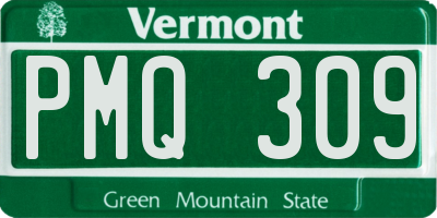 VT license plate PMQ309