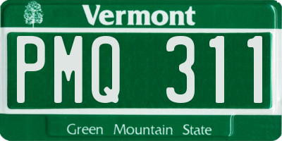 VT license plate PMQ311