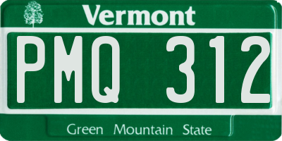 VT license plate PMQ312