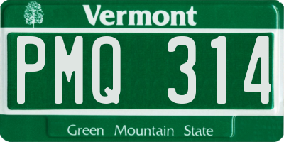 VT license plate PMQ314