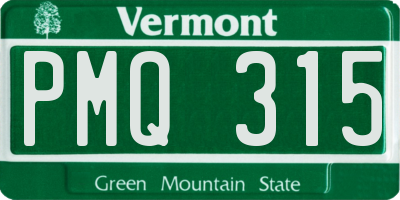 VT license plate PMQ315