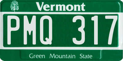 VT license plate PMQ317