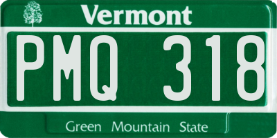 VT license plate PMQ318