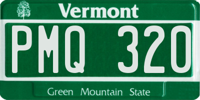 VT license plate PMQ320