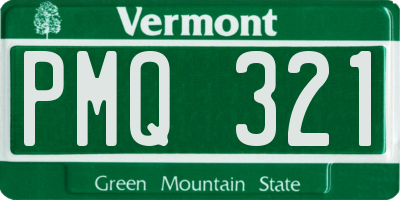 VT license plate PMQ321