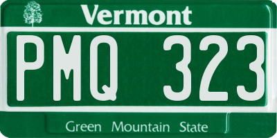 VT license plate PMQ323