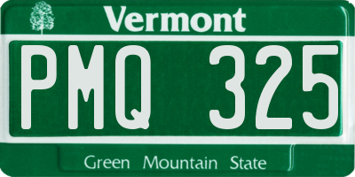 VT license plate PMQ325