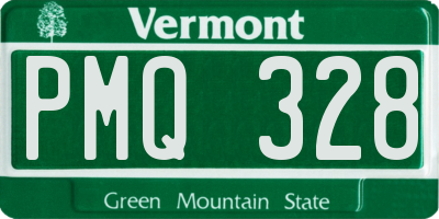 VT license plate PMQ328