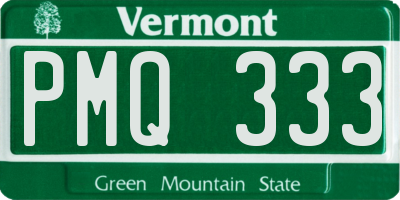 VT license plate PMQ333