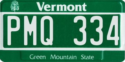 VT license plate PMQ334