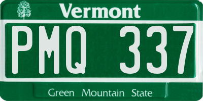 VT license plate PMQ337