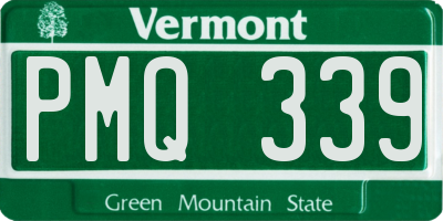 VT license plate PMQ339