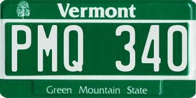 VT license plate PMQ340