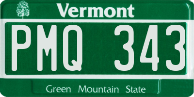 VT license plate PMQ343