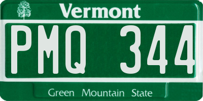 VT license plate PMQ344