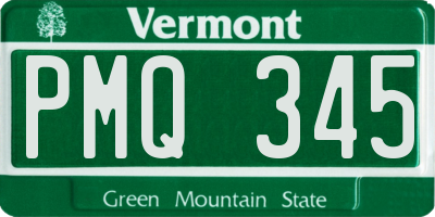 VT license plate PMQ345
