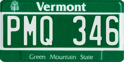 VT license plate PMQ346