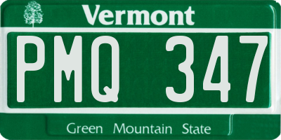 VT license plate PMQ347