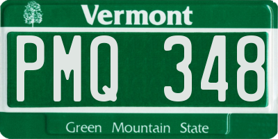 VT license plate PMQ348