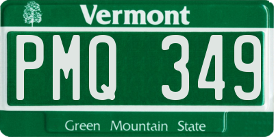 VT license plate PMQ349