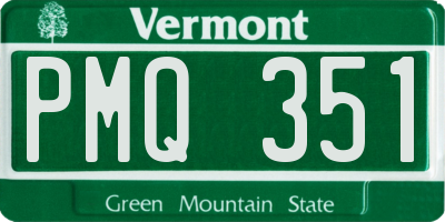 VT license plate PMQ351