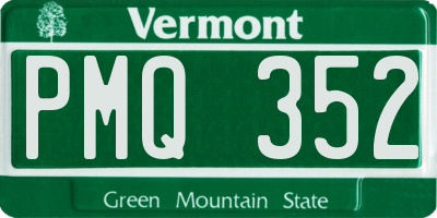 VT license plate PMQ352