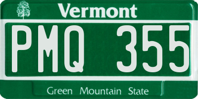 VT license plate PMQ355