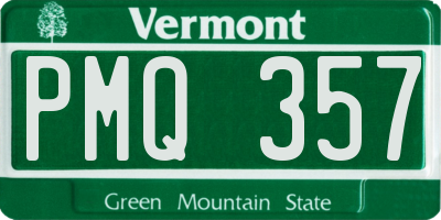 VT license plate PMQ357