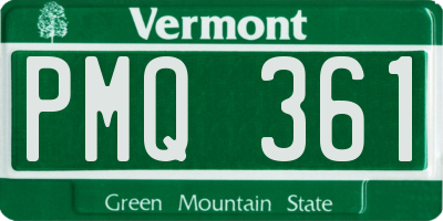 VT license plate PMQ361