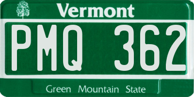 VT license plate PMQ362